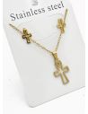 SET DE COLLAR, DIJE Y ARETES EN ACERO INOXIDABLE 316L
