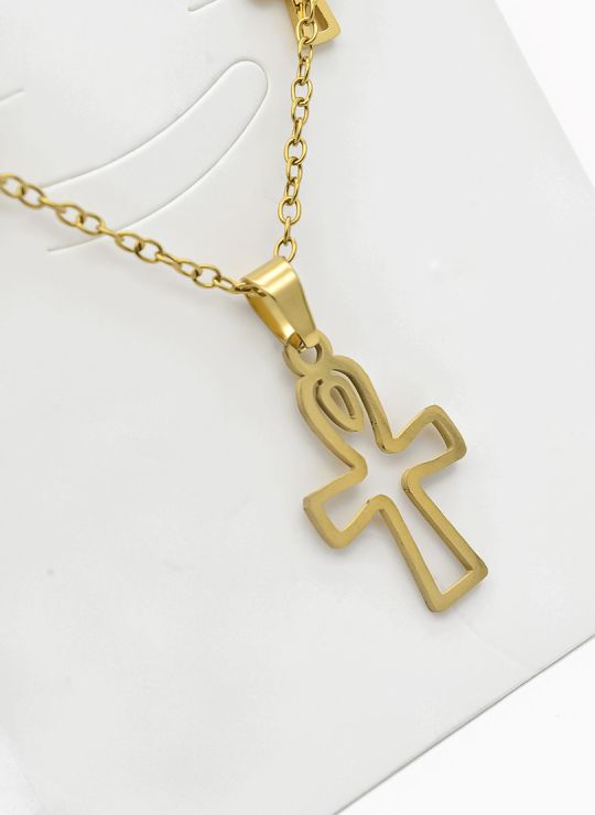 SET DE COLLAR, DIJE Y ARETES EN ACERO INOXIDABLE 316L