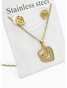 SET DE COLLAR, DIJE Y ARETES EN ACERO INOXIDABLE 316L