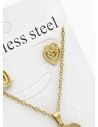 SET DE COLLAR, DIJE Y ARETES EN ACERO INOXIDABLE 316L