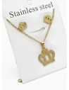 SET DE COLLAR, DIJE Y ARETES EN ACERO INOXIDABLE 316L