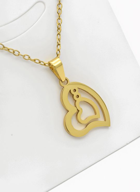 SET DE COLLAR, DIJE Y ARETES EN ACERO INOXIDABLE 316L
