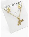 SET DE COLLAR, DIJE Y ARETES EN ACERO INOXIDABLE 316L