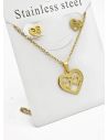 SET DE COLLAR, DIJE Y ARETES EN ACERO INOXIDABLE 316L