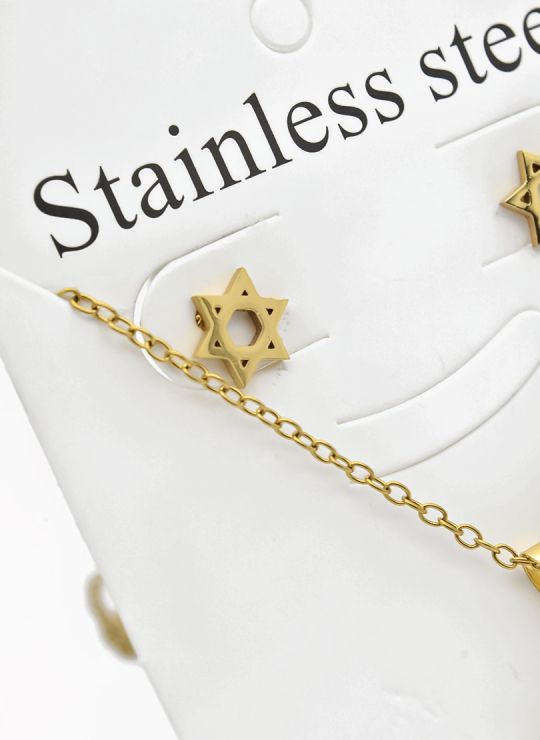 SET DE COLLAR, DIJE Y ARETES EN ACERO INOXIDABLE 316L