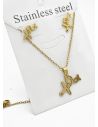 SET DE COLLAR, DIJE Y ARETES EN ACERO INOXIDABLE 316L