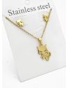 SET DE COLLAR, DIJE Y ARETES EN ACERO INOXIDABLE 316L