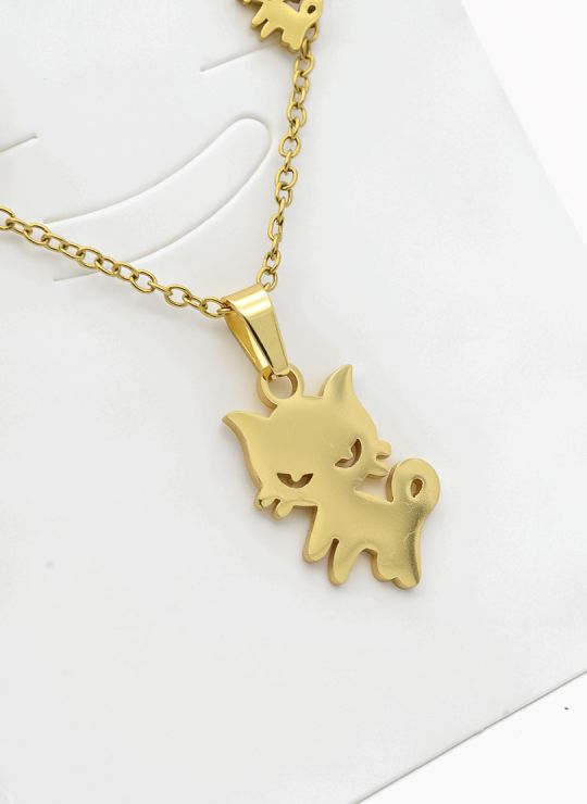 SET DE COLLAR, DIJE Y ARETES EN ACERO INOXIDABLE 316L