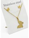 SET DE COLLAR, DIJE Y ARETES EN ACERO INOXIDABLE 316L