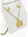 SET DE COLLAR, DIJE Y ARETES EN ACERO INOXIDABLE 316L