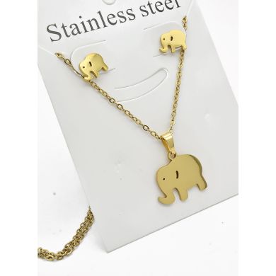 SET DE COLLAR, DIJE Y ARETES EN ACERO INOXIDABLE 316L