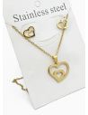 SET DE COLLAR, DIJE Y ARETES EN ACERO INOXIDABLE 316L