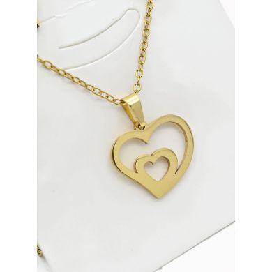 SET DE COLLAR, DIJE Y ARETES EN ACERO INOXIDABLE 316L