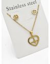 SET DE COLLAR, DIJE Y ARETES EN ACERO INOXIDABLE 316L