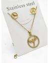 SET DE COLLAR, DIJE Y ARETES EN ACERO INOXIDABLE 316L