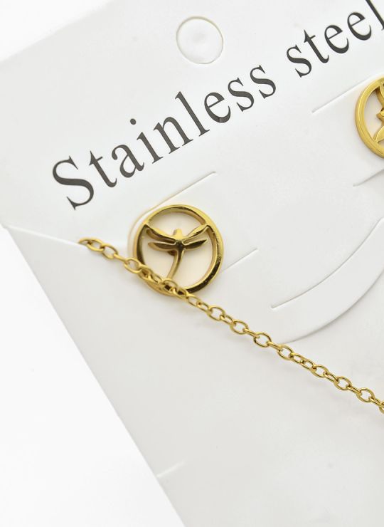 SET DE COLLAR, DIJE Y ARETES EN ACERO INOXIDABLE 316L