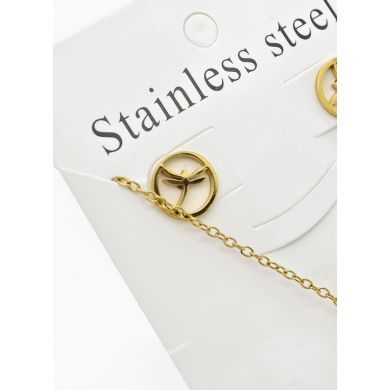 SET DE COLLAR, DIJE Y ARETES EN ACERO INOXIDABLE 316L