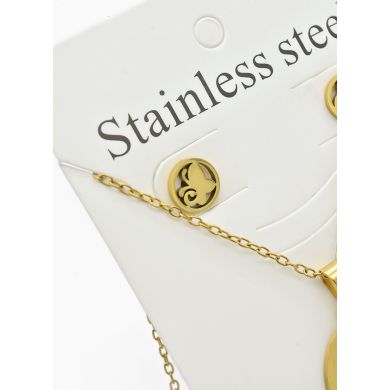 SET DE COLLAR, DIJE Y ARETES EN ACERO INOXIDABLE 316L