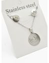 SET DE COLLAR, DIJE Y ARETES EN ACERO INOXIDABLE 316L