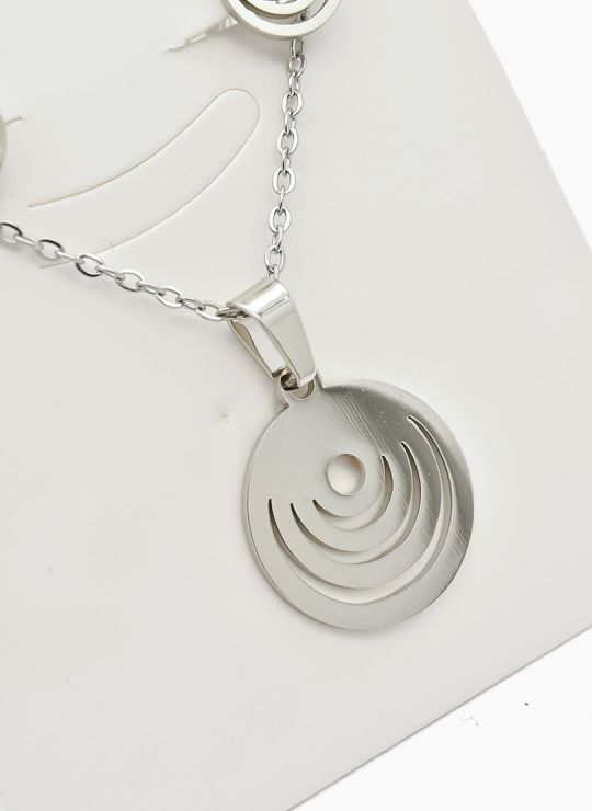 SET DE COLLAR, DIJE Y ARETES EN ACERO INOXIDABLE 316L