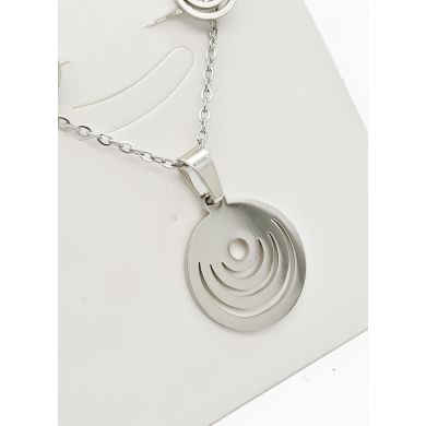 SET DE COLLAR, DIJE Y ARETES EN ACERO INOXIDABLE 316L