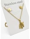 SET DE COLLAR, DIJE Y ARETES EN ACERO INOXIDABLE 316L