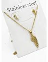 SET DE COLLAR, DIJE Y ARETES EN ACERO INOXIDABLE 316L