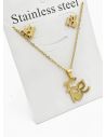 SET DE COLLAR, DIJE Y ARETES EN ACERO INOXIDABLE 316L