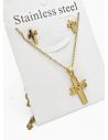 SET DE COLLAR, DIJE Y ARETES EN ACERO INOXIDABLE 316L