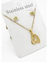 SET DE COLLAR, DIJE Y ARETES EN ACERO INOXIDABLE 316L