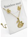 SET DE COLLAR, DIJE Y ARETES EN ACERO INOXIDABLE 316L