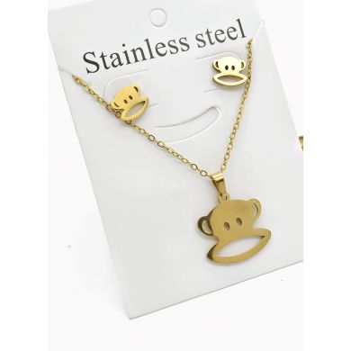 SET DE COLLAR, DIJE Y ARETES EN ACERO INOXIDABLE 316L