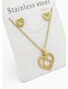 SET DE COLLAR, DIJE Y ARETES EN ACERO INOXIDABLE 316L