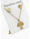 SET DE COLLAR, DIJE Y ARETES EN ACERO INOXIDABLE 316L