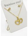 SET DE COLLAR, DIJE Y ARETES EN ACERO INOXIDABLE 316L