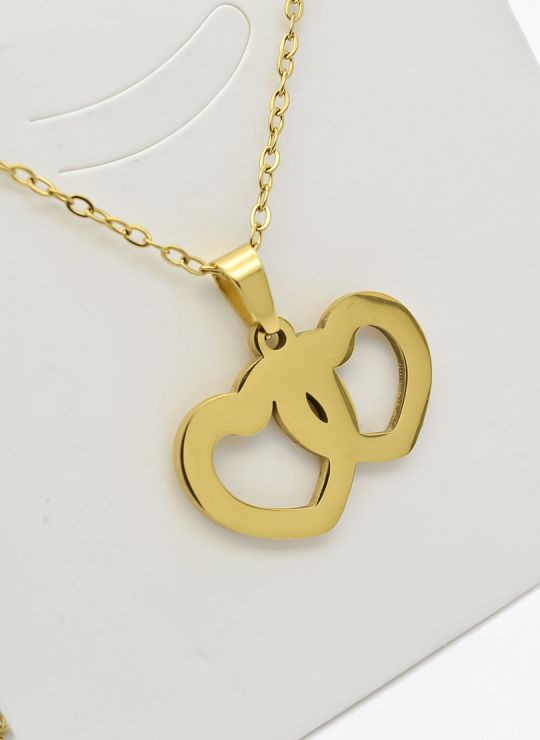SET DE COLLAR, DIJE Y ARETES EN ACERO INOXIDABLE 316L