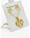 SET DE COLLAR, DIJE Y ARETES EN ACERO INOXIDABLE 316L