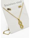 SET DE COLLAR, DIJE Y ARETES EN ACERO INOXIDABLE 316L