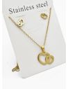 SET DE COLLAR, DIJE Y ARETES EN ACERO INOXIDABLE 316L