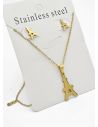 SET DE COLLAR, DIJE Y ARETES EN ACERO INOXIDABLE 316L