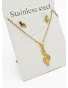 SET DE COLLAR, DIJE Y ARETES EN ACERO INOXIDABLE 316L