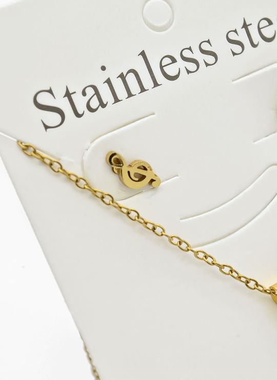 SET DE COLLAR, DIJE Y ARETES EN ACERO INOXIDABLE 316L