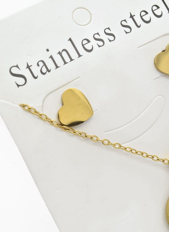 SET DE COLLAR, DIJE Y ARETES EN ACERO INOXIDABLE 316L