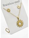 SET DE COLLAR, DIJE Y ARETES EN ACERO INOXIDABLE 316L
