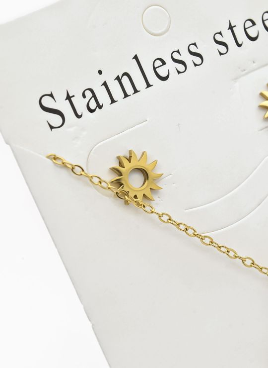 SET DE COLLAR, DIJE Y ARETES EN ACERO INOXIDABLE 316L