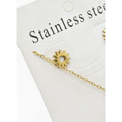 SET DE COLLAR, DIJE Y ARETES EN ACERO INOXIDABLE 316L