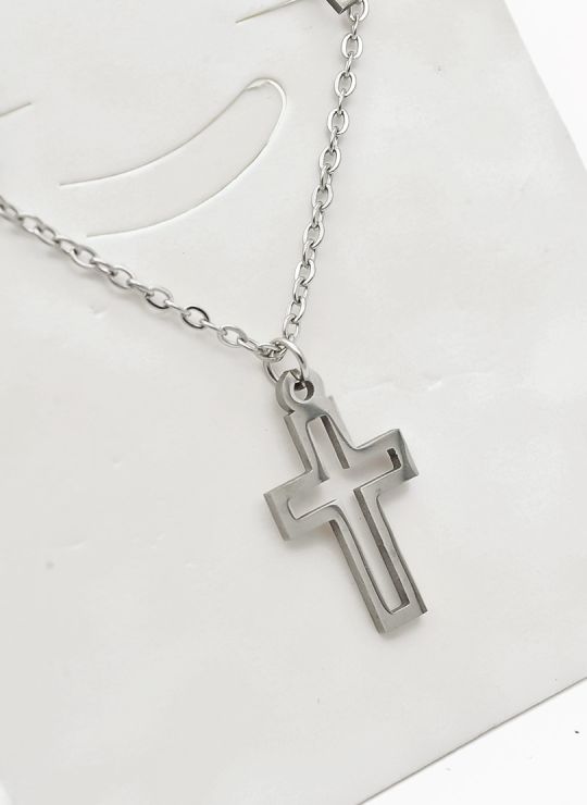 SET DE COLLAR, DIJE Y ARETES EN ACERO INOXIDABLE 316L
