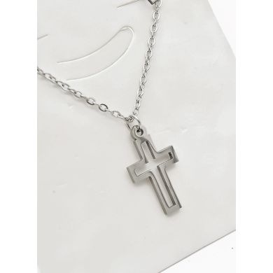 SET DE COLLAR, DIJE Y ARETES EN ACERO INOXIDABLE 316L