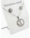 SET DE COLLAR, DIJE Y ARETES EN ACERO INOXIDABLE 316L
