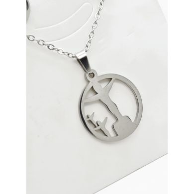 SET DE COLLAR, DIJE Y ARETES EN ACERO INOXIDABLE 316L